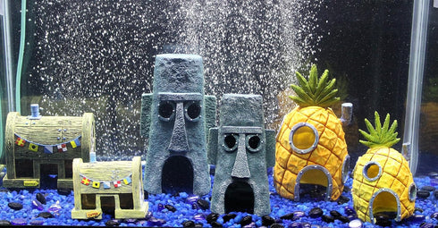Penn-Plax (SBR10EO SpongeBob SquarePants Officially Licensed Aquarium Ornament – SpongeBob’s Pineapple House – Medium...