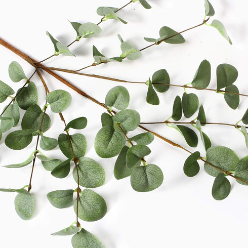 6 Pcs 27'' Eucalyptus Stems Greenery Stems Eucalyptus Leaf Spray in Green Silk Plastic Plants Floral Artificial Plants for Home Party Wedding Deco...