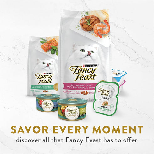 Purina Fancy Feast Appetizers Lickable Grain Free Cat Food Topper White Meat Chicken and Shredded Beef Appetizer - (Pack of 10) 1.1 oz. Trays...