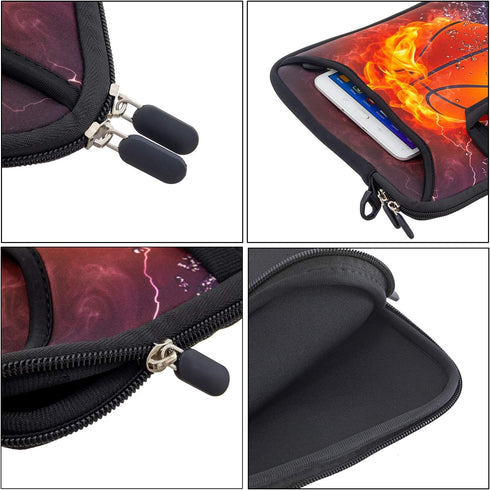 RICHEN 11 11.6 12 12.5 13 inches Case Laptop/Chromebook/Notebook PC Tablet Travel Case Neoprene Handle Sleeve with Shoulder (11-13.3 inch, Basketb...