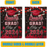 Graduation Garden Flag Class of 2024, Red Congrats Grade Flag for Outside Party Hanging Decorations 12x18 Inch Burlap...