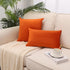MZPSO Pack of 2, Velvet Super Soft Solid Decorative Square Throw Pillows Covers Set Cushion Case for Sofa Bedroom Car 18 x 18 Inch 45 x 45 cm Oran...