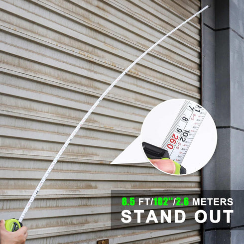 HAUTMEC 16Ft Tape Measure with Fractions 1/8,Multi-Catch Hook Retractable Measuring Tools,Heavy Duty Green Compact Case for Construction, Carpente...
