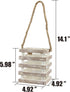 Stonebriar Small Worn White Wooden Beach House Candle Lantern with Rope Handle and Removable Glass Cylinder Hurricane...