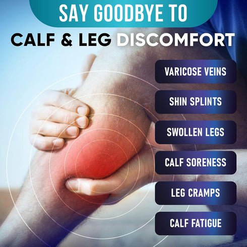 Calf Compression Sleeves for Men and Women - (1 Pair) Footless Compression Socks Support for Varicose Vein, Nursing, Pregnancy, Running - PhysFlex...
