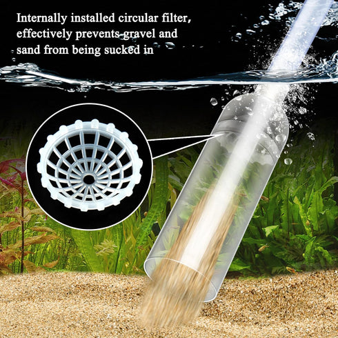 Ponpon Aquarium Siphon Vacuum Cleaner for Gravel and Sand, Fish Tank Vacuum Gravel Cleaner, Manually Fish Tank Water Changer...