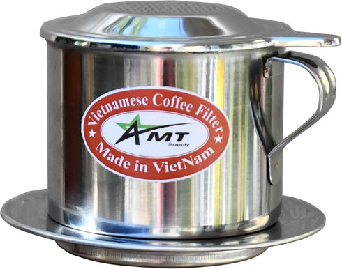 AMT 6.5 OZ Vietnamese Coffee Maker Coffee Filter, 2-3 Servings Phin, Screw Down Coffee Vietnamese Coffee Dripper for Vietnamese Style at Home Offi...