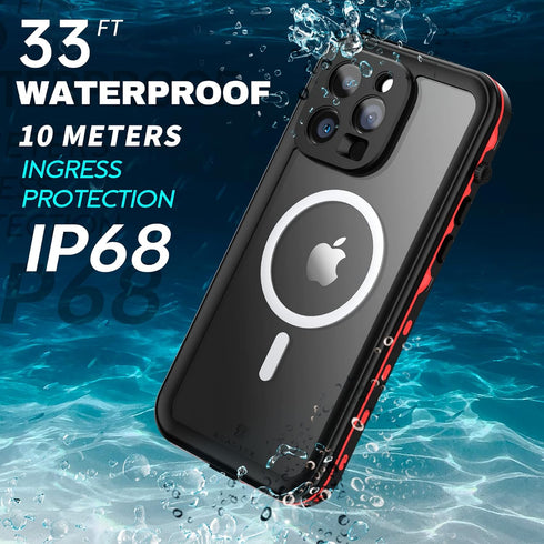 BEASTEK iPhone 14 Pro Waterproof Case, TRE Series MagSafe Shockproof Dustproof IP68 Case with Built-in Screen Protector and Mag Safe Anti-Scratch ...