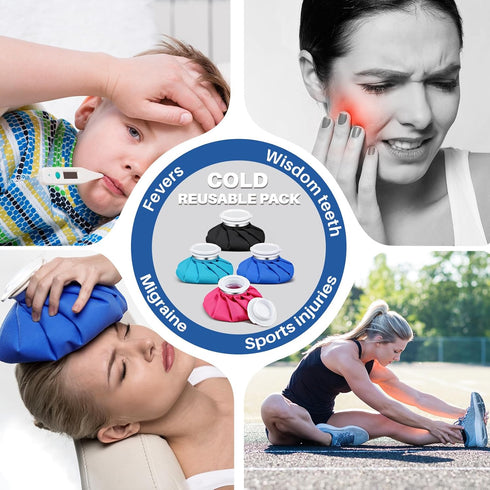 4 Packs Reusable Ice Pack Cold and Hot Use Hot Water Bag Kids Adults Cold Packs for Injuries Pain Relief Wisdom Teeth Breastfeeding Tired Eyes, 5....