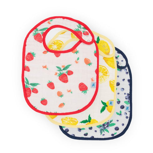 Little Unicorn Cotton Muslin Classic Bib 3 Pack– 100% Cotton – Machine Washable - Softer with Every Wash – Playful Designs - 3 Lightweight, Breath...