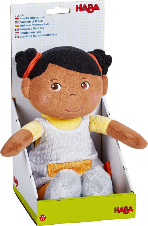HABA Snug Up Soft Doll Jada 11.5" with Black Hair - Machine Washable...