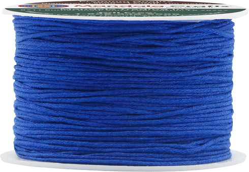 Mandala Crafts 0.5mm 109 Yards Blue Cotton Waxed Cord for Jewelry Making Bracelet Cord Waxed String - Beading String Thread Jewelry Cords for Neck...