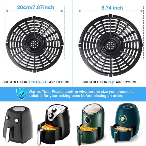 Air Fryer Replacement Parts for Chefman TurboFry 3.6QT Power XL 4QT Emeril Lagasse 4QT, 8.1'' Non-Stick Round Air Fryer Accessories Replacement Tr...