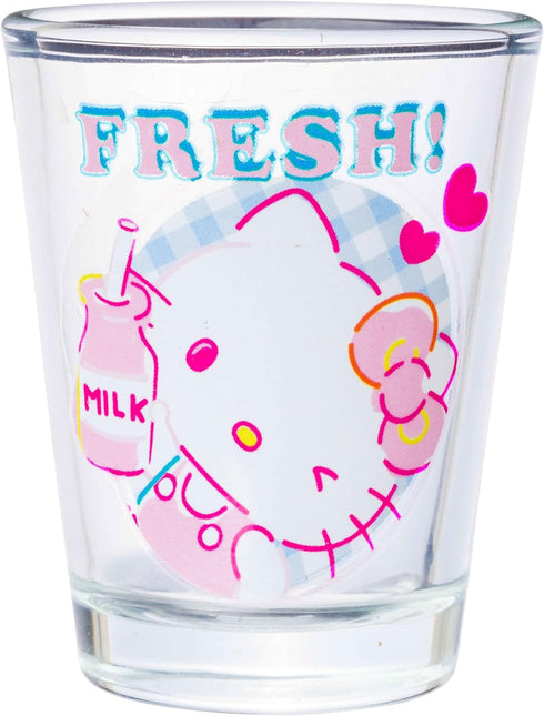 Silver Buffalo Sanrio Hello Kitty Spring Garden Flowers 4 Pack Mini Glass Set, 1.5 Ounces...