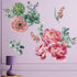 Amaonm Removable 3D Beautiful Pink Red Peony Flowers with Green Plants Leaf Wall Decal Wall Stickers DIY Peel and Stick Art Decor for Kids Girls B...