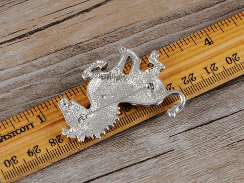 Alilang Silvery Tone Black White Striped African Zebra Horse Brooch Pin...