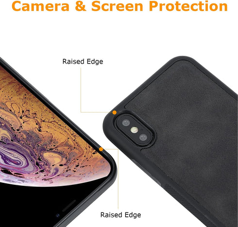 molzar GripBig Series for iPhone Xs and iPhone X Case, Built-in Metal Plate for Magnetic Mount, Works with Qi-Certified Chargers, Compatible with ...