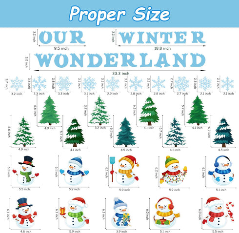 Haooryx 83Pcs Christmas Winter Snowmen Bulletin Board Set Classroom Decoration, Snow Snowman Patterned Paper Cut-Outs Blackboard Border Decor for ...