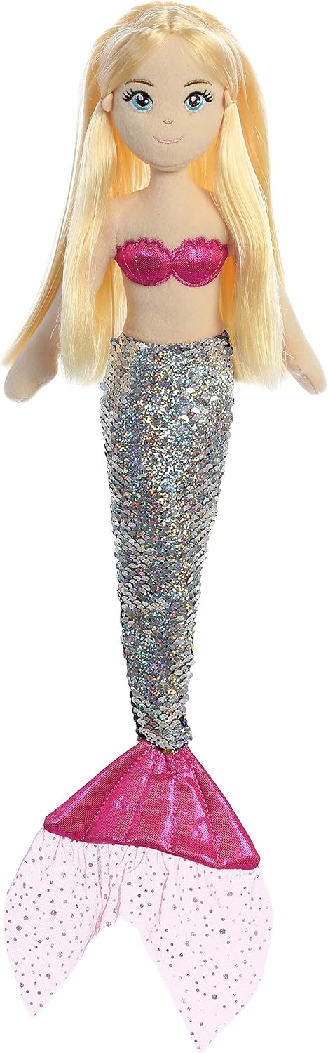 Aurora® Enchanting Sea Sparkles™ Sequin Sparkles™ Isla Stuffed Doll - Imaginative Play - Magical Companions - Multicolor 18 Inches...