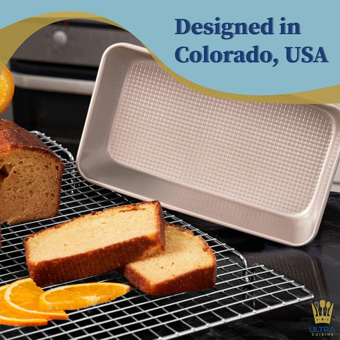 Ultra Cuisine Nonstick Bread Pan - 9.5x5 inch Loaf Pan, 1 lb - Easy Clean, Quality, Durable Bread Tin for Oven Baking Quick Bread, Meatloaf, Banan...