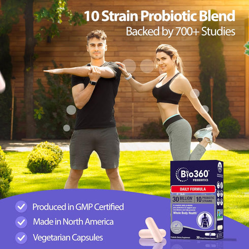 Adult Daily Probiotic Supplement for Women & Men, 30 Billion CFU, 10 Strains, Organic Prebiotic Fibers, Digestive & Immune Health, Occasional Cons...