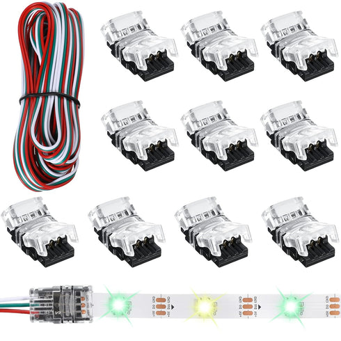 11 Pieces 3 Pin LED Strip Connectors Tunable 10 mm LED Strip Light Connectors LED Strip Connector Terminal for WS2811 WS2812B SK6812 LED Strip No ...