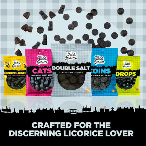 Gustaf's Dutch Licorice Double Salt Coins - 5.2oz Bag - Salted Black Licorice Coins - Dutch Candy from Netherlands - Salty Black Liquorice Treats...