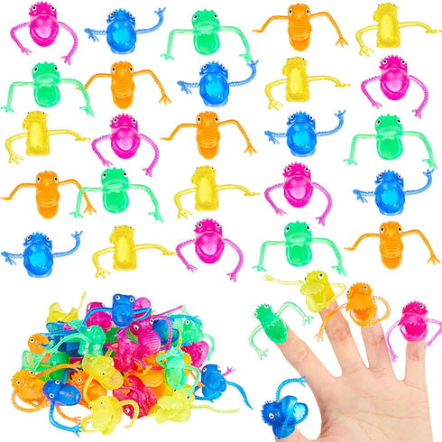 Junkin 40 Pcs Cute Finger Puppets Toys Finger Toys of Monster Pattern Soft Rubber Finger Puppet Mini Stretchy Fidget Toy Finger Doll Toys Prank Se...