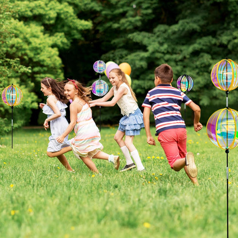 FONMY 360° Outdoor Gazing ball Wind Spinner 3D Wind Sculpture with Stake Reflective Rainbow Maker Worth Gift for Christmas Indoor/Outdoor Garden D...