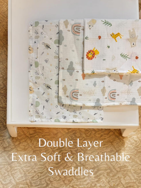 %100 Cotton Soft Muslin Baby Swaddle Blankets, Newborn Receiving Blanket for Swaddling, Breathable and Skin-Friendly Baby Swaddle, Baby Blankets U...