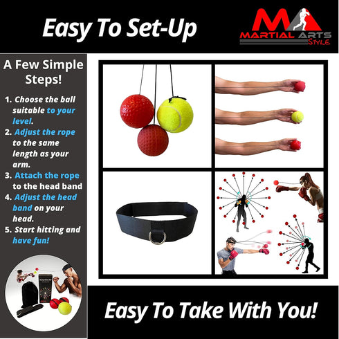 Boxing Reflex Ball Headband, Punching Ball Headband, MMA Training Equipment, Boxing Equipment, Home Workout Equipment for Men, Kids Boxing Set, Bo...