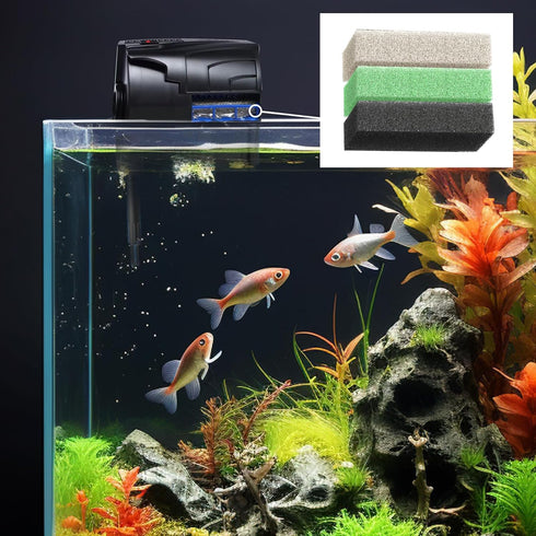18 Count Ammonia Reducer Filter Pads for Aqueon Fish Tank Filter Pads for Aquarium Replacement Filter Cartridges (Small)...