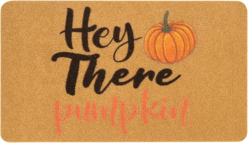 Hello Pumpkin Welcome Doormats Entrance Harvest-Festival Front Door Mat Artificial Coir Fall Doormat Funny Home Decor Doormat 17 x 29 Inch...
