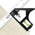 P.I.T. 12 Inch Combination Square, Multi-Purpose Square Tool, Heavy Duty Stainless Steel Ruler with Movable Bubble Level for Angle/Measuring Marks...