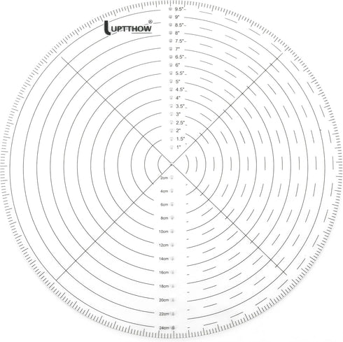 UPTTHOW 10" Round Center Finder Compass Clear Acrylic for Drawing Circles on fabric, wood, poster board, plastic, metal, glass, composites also fo...