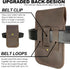 Leather Phone Pouch for Belt, S23 Ultra Belt Clip Holder for Men, Large Phone Holster, iPhone 14 Pro Max Belt Clip Case, Universal Smartphone Leat...