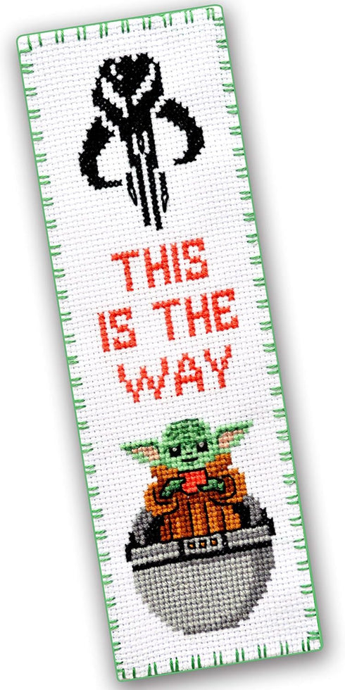 Personalized.Design Counted Cross Stitch Kit 'Baby Yoda: Grogu' - Star Wars Bookmark Embroidery Kit with Mandalorian The Child 'This is The Way' P...