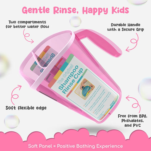Tear-Free Bathing Experience with Rinse Cup - Soft Flexible Edge, Comfortable Handling & 40 Oz Capacity...