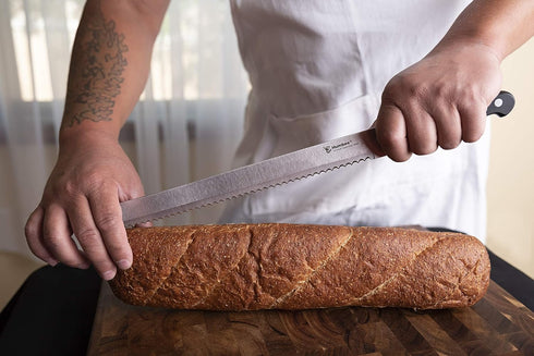 12 inch Bread Knife Serrated Knife Wave Edge Blade...