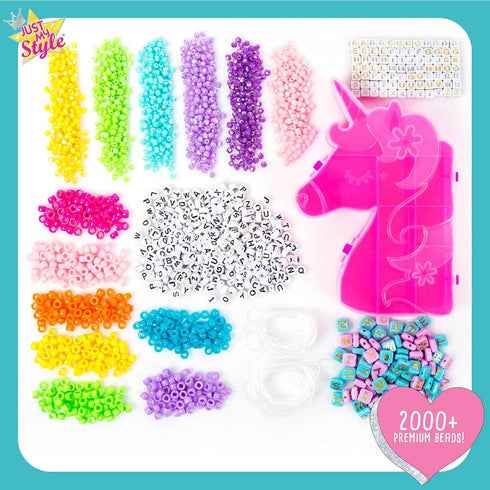 Just My Style DIY Bracelet Making Kit with 2000+ Beads, Storage Case & Instructions...