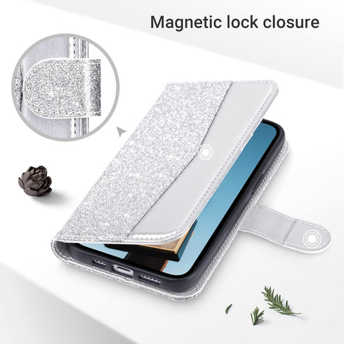 ULAK Compatible with iPhone 14 Plus Wallet Case with Card Holder, Flip iPhone 14 Plus Case for Women Girls PU Leather Kickstand Wrist Strap Shockp...