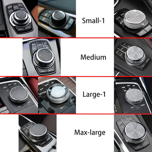 Bling Accessories for BMW 1 2 3 5 7 Series X1 X3 X5 X6 Media iDrive Control knob Cover Rhinestone Crystal, Small-1...