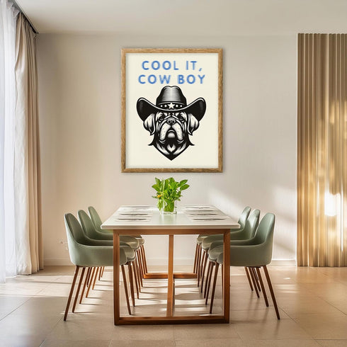 Posterizer 1 pcs-cool it cowboy-Cute dog retro poster-Western Art-Art for Animal Lovers-Decor for Home & Office- unframed wall art...