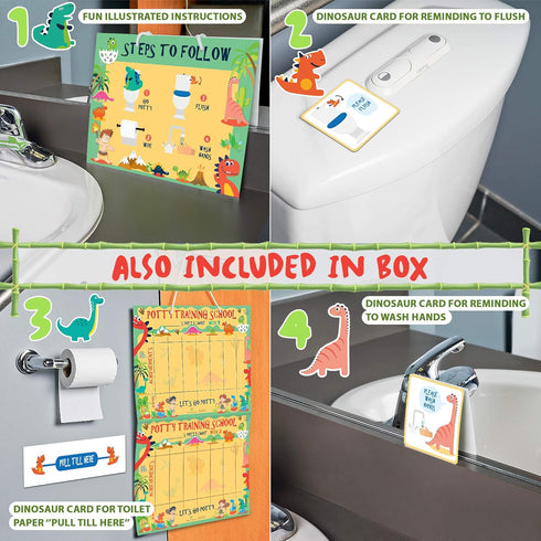 ATHENA FUTURES Potty Training Chart for Toddlers - Dinosaur Design - Sticker Chart, 4 Week Reward Chart, Certificate, Instruction Booklet - for Bo...