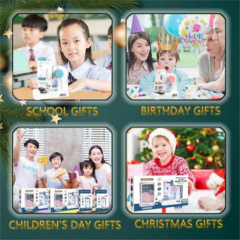 Pocket Microscope for Kids 200x Hand Held Microscope Biological Microscope Science Educational Microscope with LED Lights Educational Toys Science...