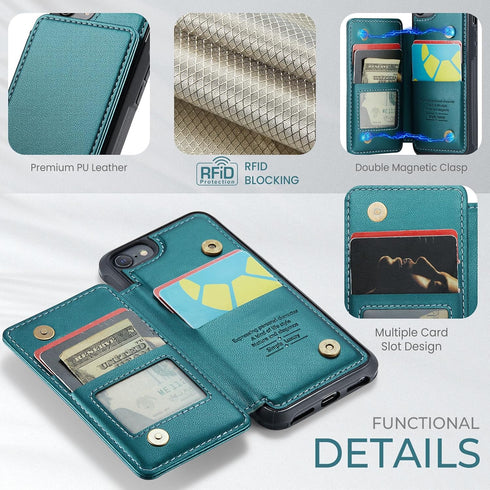 Asuwish Phone Case for iPhone 6/6s/7/8/SE 2020 2022 Wallet Cover with Screen Protector and RFID Blocking Card Holder Stand Cell i Six Seven 6a i6 ...