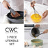 COOK WITH COLOR Silicone Cooking Utensils, 3 Pc Kitchen Utensil Set, Easy to Clean Silicone Kitchen Utensils, Cooking Utensils for Nonstick Cookwa...