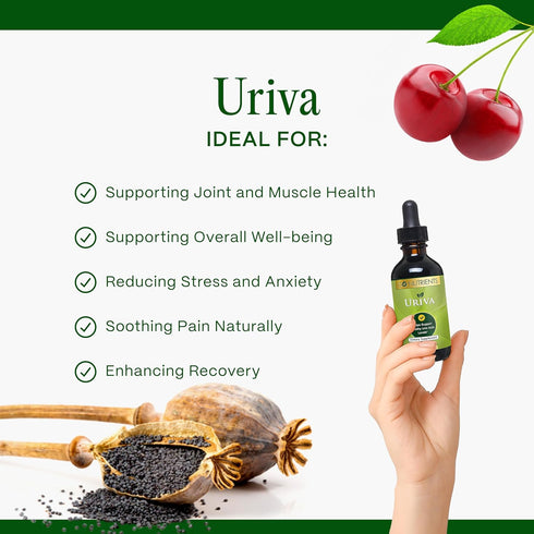 Go Nutrients Uriva - Advanced Uric Acid Flush Cleanse with Tart Cherry Extract Celery Seed, Turmeric & More - High Absorption Liquid Drops Supplem...