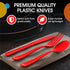 Exquisite Heavy Duty Red Plastic Knife, 50 Pcs - BPA Free Disposable Cutlery for Parties, Picnics & More...