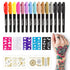 Temporary Tattoo Pen Tattoo Markers Tattoo Kit Face Paint with 15 Tattoo Pens 5 Tattoo Stencils and 2 Tattoos Stickers Gifts for Teenage Girls Boy...